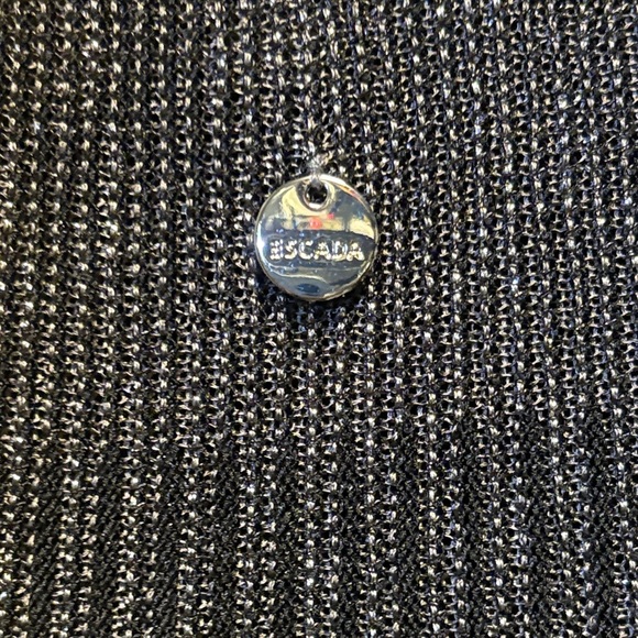 Escada Elegant Black and Silver Sparkly sheer Knit Open Cardigan, NWOT size 40 - Picture 9 of 11